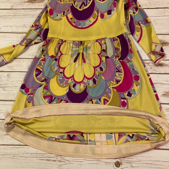 Vintage Neiman Marcus Trophy Room Emilio Pucci Colorful Mod Silk Sheath Dress - Picture 11 of 15